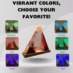 Fantasy Resin Pyramid Lamp – Handmade LED Night Light for Room & Desk Decor