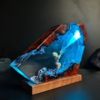 Dragon Ball Goku Resin Lamp – Handmade LED Anime Night Light with Wooden Base & Color Changing Light