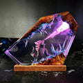 Burning Monster Resin Lamp – Handmade Anime LED Night Light & Desk Decor
