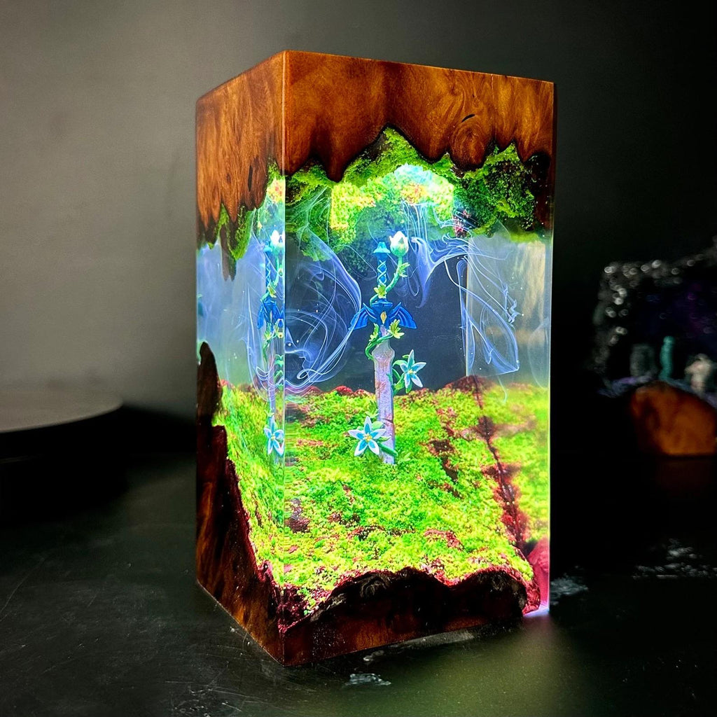 Master Sword Resin Lamp – Handmade Gaming Night Light for Zelda Fans
