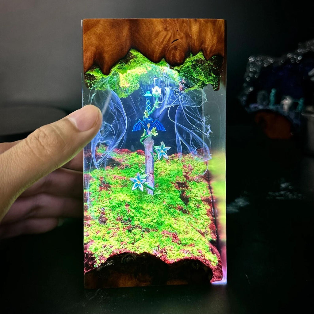 Master Sword Resin Lamp – Handmade Gaming Night Light for Zelda Fans