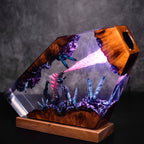 Burning Monster Resin Lamp – Handmade Anime LED Night Light & Desk Decor