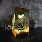 Darth Vader Galaxy Resin Lamp – Handmade Star Wars Diorama LED Night Light with Wooden Base