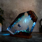 Dragon Diorama Epoxy Lamp – Handmade Toothless Inspired LED Night Light & Fantasy Desk Decor