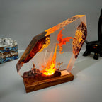 Fire Breathing Dragon Lamp – Handmade Resin Dragon Night Light for Gaming Room & Home Decor