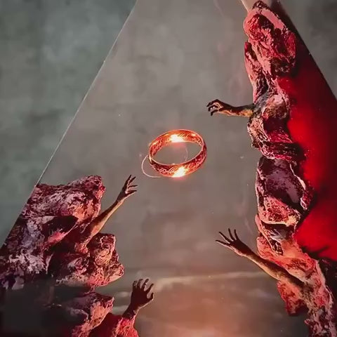 Fantasy Resin Pyramid Lamp – Handmade LED Night Light for Room & Desk Decor