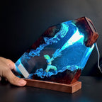 Dragon Ball Goku Resin Lamp – Handmade LED Anime Night Light with Wooden Base & Color Changing Light