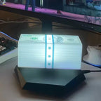 Magnetic Levitating Money Lamp – Hexagon Base LED Floating Dollar Night Light, 3-Color Rotating Desk Decor